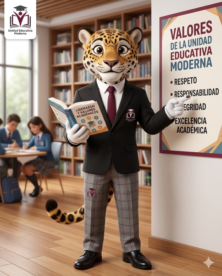 Modernito, mascota de la Unidad Educativa Moderna